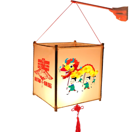 马年灯笼手工diy四角纸宫灯儿童手工灯笼制作材料包自制发光手提 - 图3