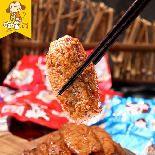 扁担老头素牛排豆干手撕素肉卷豆制品辣条手磨零食大豆素牛肉即食 - 图2