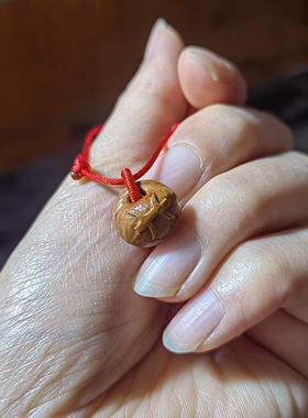 12星座桃胡雕刻双鱼座桃篮红绳