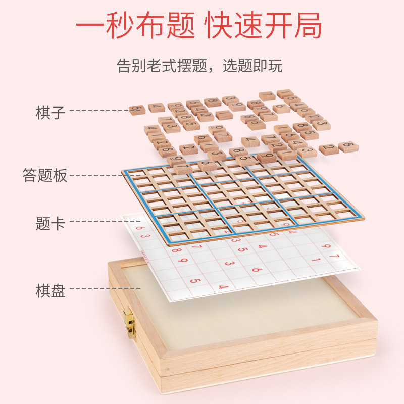 数独棋益智玩具数学逻辑思维训练入门四六九宫格小学生儿童桌游戏-图1