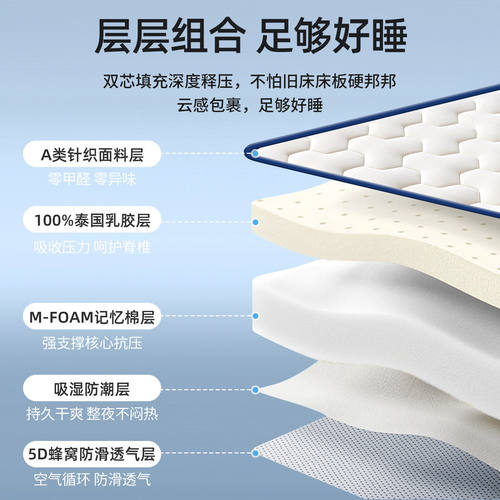 乳胶记忆棉床垫软垫家用卧室榻榻米租房专用床垫子180x200床褥垫 - 图0