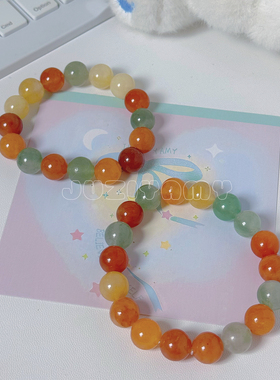 原创天然混色东陵玉10mm手串女