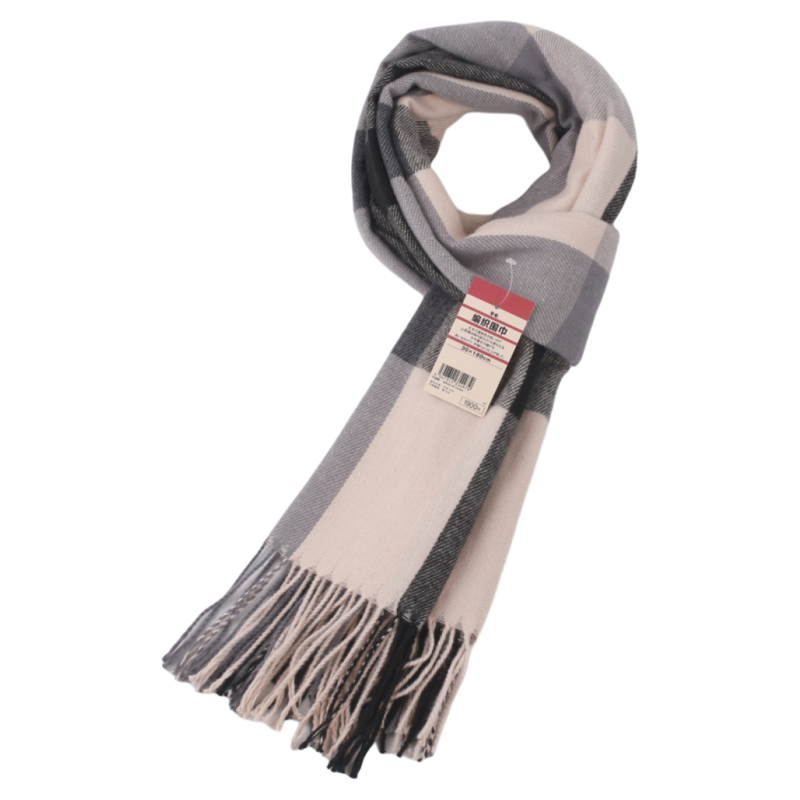 日本无印格子羊毛围巾男女百搭情侣秋冬保暖披肩防寒羊绒针织围脖,淘宝优惠券,粉丝福利购,淘宝优惠卷