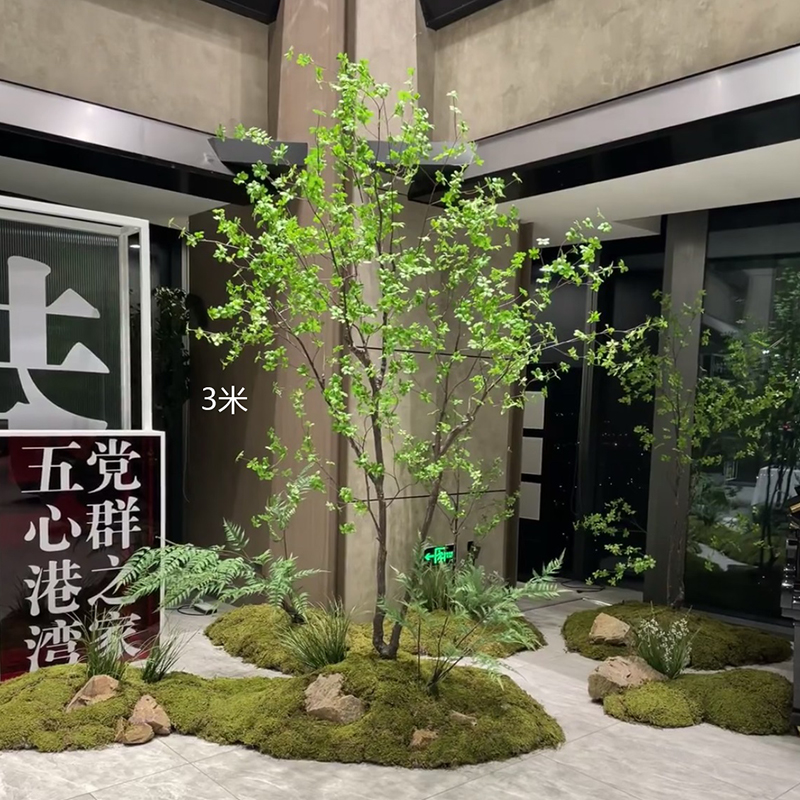 仿真日本吊钟叶树马醉木多瓣叶枝室内大型落地绿植物空间造景设计-图2