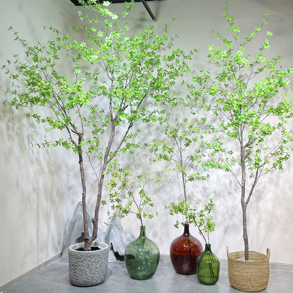 仿真日本吊钟叶树马醉木多瓣叶枝室内大型落地绿植物空间造景设计-图0