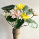High-end simulated hand wet feeling single water lily lotus PU lotus leaf Chinese style national style artificial floral decoration