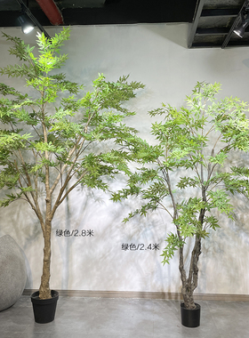 室内仿真日本红枫树禅意庭院