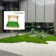 Simulated immortalized moss Zen landscaping