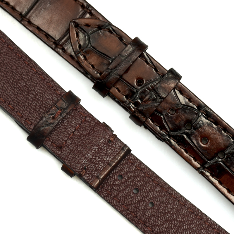 鳄鱼皮手表带男真皮表链适用百达翡丽江诗丹顿欧米茄万国原装表带