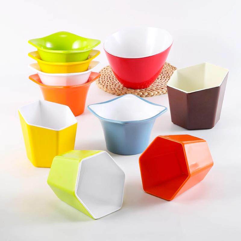 斜口碗密胺生菜碗青菜碗调料碗自助火锅店餐具酱料碗生菜桶蔬菜碗