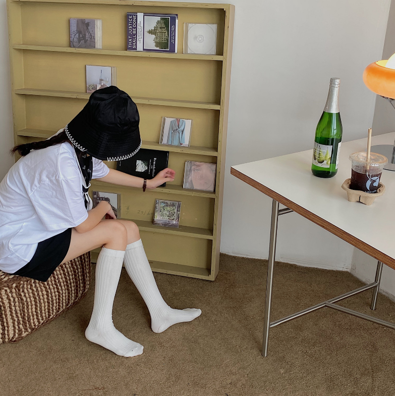 秋季新款小腿袜女ins潮及膝袜纯色袜子棉质秋天百搭长筒袜简约,淘宝优惠券,粉丝福利购,淘宝优惠卷