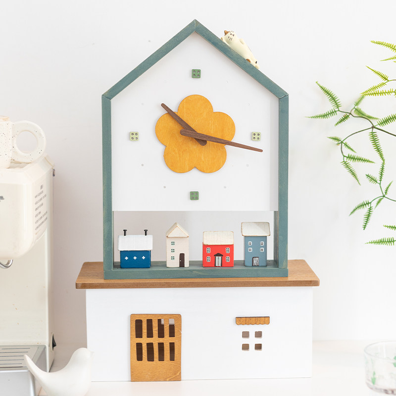 阿楹 日系挂墙钟表客厅可爱奶油儿童房时钟摆件星星人盲盒置物架,淘宝优惠券,粉丝福利购,淘宝优惠卷