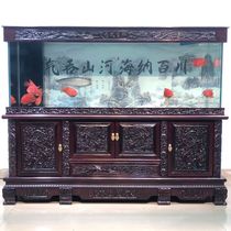 Mahogany fish tank aquarium box Red dragon tank Living room large fish tank custom solid wood Chinese fish tank rosewood