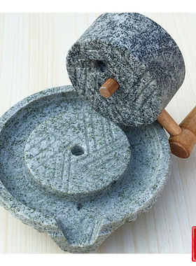 创意家居饰品青石石磨装饰品小石磨家用摆件迷你磨盘石磨家用