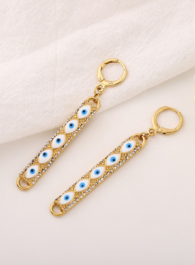 颂莉欧美时尚气质耳环项链手链套装 创意OT扣镶钻链条手饰饰品