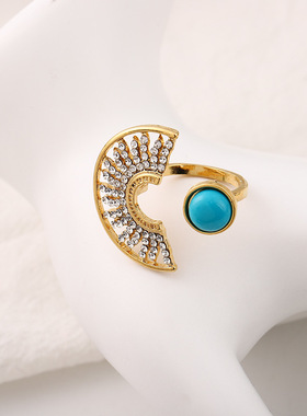 波西米亚复古多层绿松石项链 耳饰 流苏民族风套装