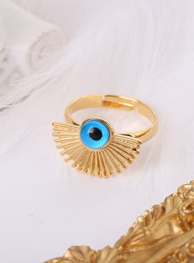 眼睛吊坠女士项链锁骨链 高级感恶魔之眼项链戒指耳钉女