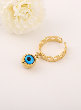 耳饰 土耳其蓝色恶魔之眼耳钉 名媛街拍时尚耳钉套装3件装