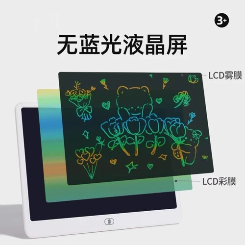 高清液晶横屏画画板儿童手写板涂鸦绘画小黑板电子写字板早教益智 - 图1