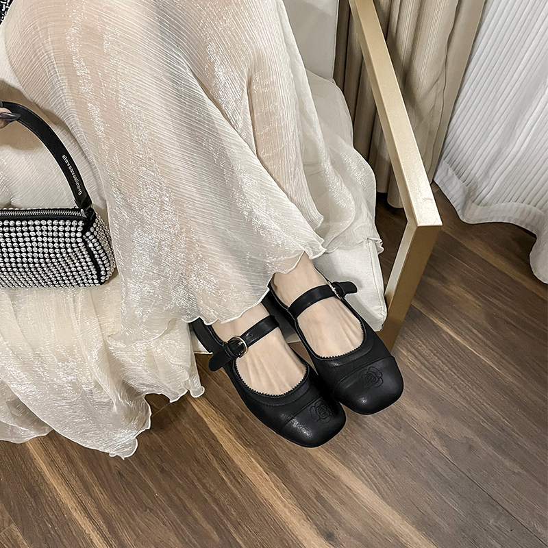【樱夏社】小香风复古玛丽珍女鞋2023新款法式拼色平底单鞋优雅,淘宝优惠券,粉丝福利购,淘宝优惠卷