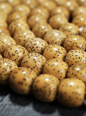 原生态鸡油黄星月菩提子手串108颗黄金籽星月108佛珠手链高密正月