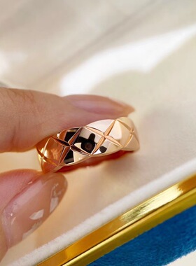 CNC菱格光面指环定制925实拍高端个性耐看电镀厚金 情侣纯银戒指