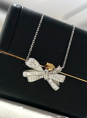 蝴蝶结满钻高级感项链女气质百搭蝴蝶结小众高级时尚锁骨