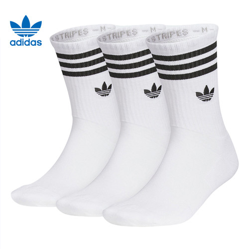 adidas阿迪达斯三叶草秋季男女袜运动袜休闲袜袜子三双装JP1275 - 图2