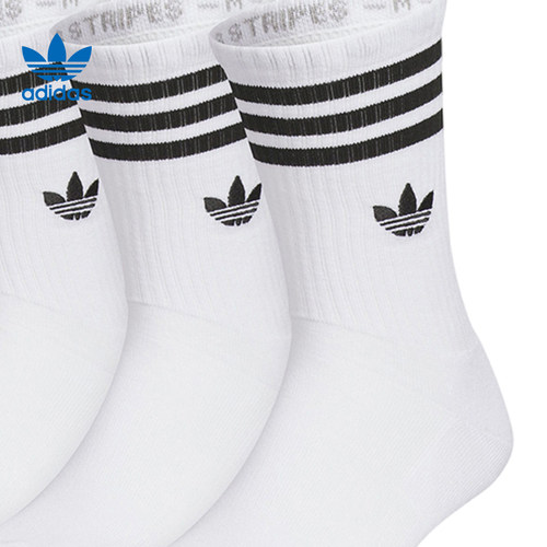 adidas阿迪达斯三叶草秋季男女袜运动袜休闲袜袜子三双装JP1275 - 图0