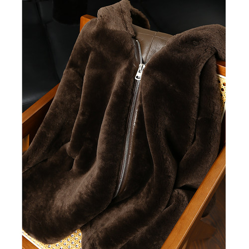 淘么淘 奢御寒澳大利亚进口皮毛一体高保暖宽松拉链连帽皮草外套 - 图2