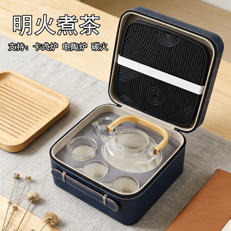围炉煮茶壶可明火炭火玻璃提梁壶大容量加厚耐热家用喝茶功夫茶具