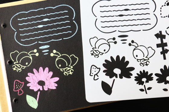 Kindergarten Growth Manual Cartoon Painting Template Small A4 Typesetting-Free Baby Photo Album Student Handwritten Newspaper Drawing Ruler
