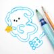 Double-line outline pen handwritten newspaper special pen flower-shaped color pen hand account two-color lace pen primary school student artifact stroke pen