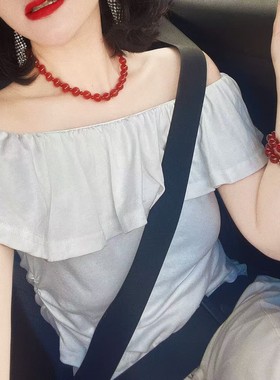 冰透起光天然红玉髓玛瑙多圈手链