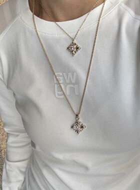 vintage中古银针锆石鸢尾花朵耳项链设计稿毛衣链轻奢戒指复古女