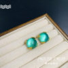 Chinese palace style inlaid glass earrings and ring set, medieval vintage Western retro bracelet and necklace for women