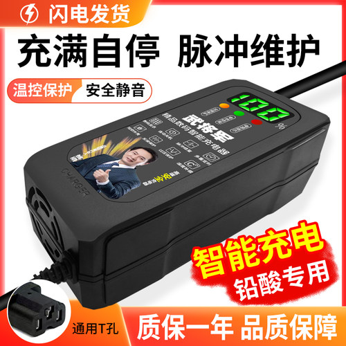 数显自动断电电动车电瓶车充电器48V60V72V20AH两轮三轮电车通用 - 图1