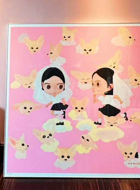 刘颖版画大尺寸网红背景墙装饰画《云梦》婚纱系列带框挂画