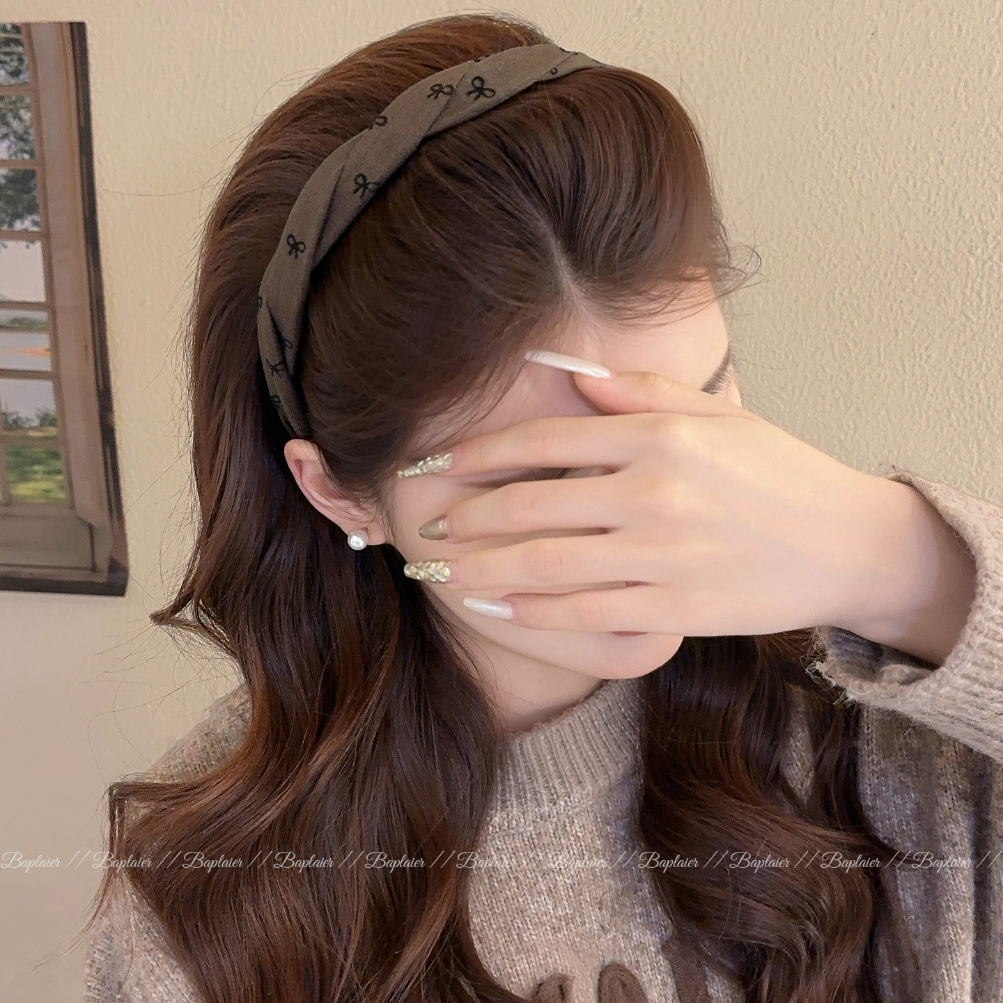 蝴蝶结麻花发箍女款2025新款高颅顶洗脸头箍日常外戴压发发卡头饰 - 图2