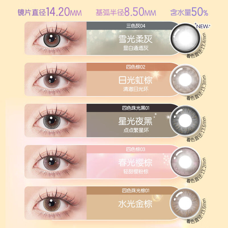 博士伦万花瞳日抛彩色美瞳隐形眼镜大小直径混血自燃日抛30片