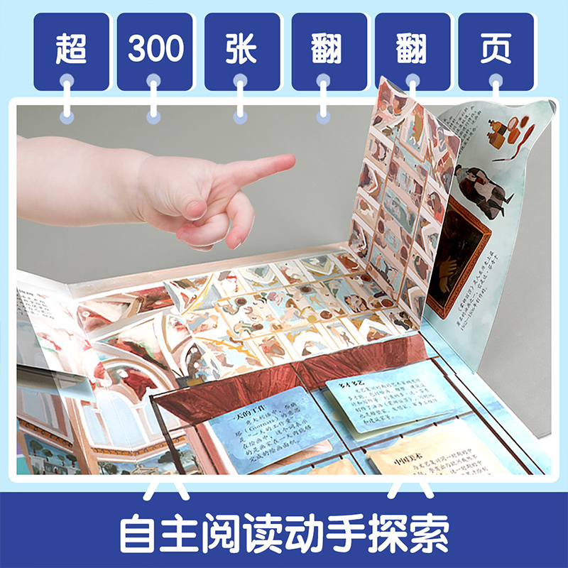 揭秘翻翻书系列四辑全4册 3-6岁揭秘运动音乐美术时尚儿童趣味科普宝宝艺术启蒙绘本立体书小学生阅读