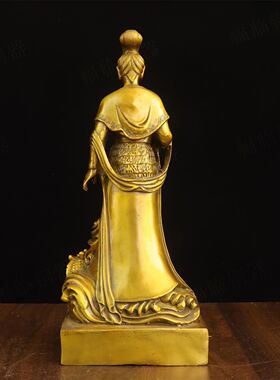 铜雕纯铜女娲创世女神黄铜女娲娘娘全铜女娲补天神像家居摆件