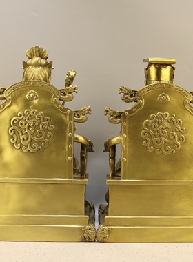 黄铜玉皇大帝神像王母娘娘摆件工艺品全铜家用供奉西王母玉皇大号