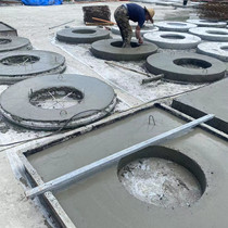 Partial Finished Inspection Well Cement Concrete Closing Steel Reinforcement Cover Plate Upper Cover Plate Centre Cover Plate Circle Cladding Prefabricated Well Concrete