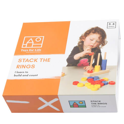 Toy for life颜色数字叠圈游戏幼教计算架加减法儿童数学玩具木-图3