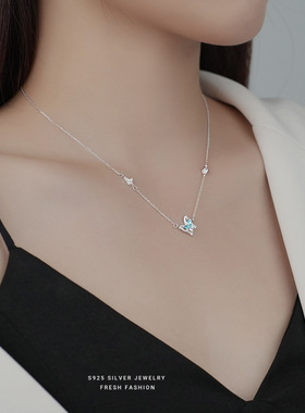 温婉简约蝴蝶纯银项链锁骨链