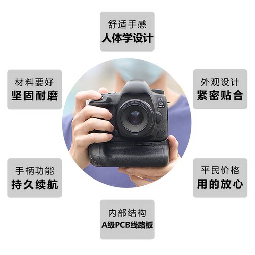 劲码相机手柄竖拍握把电池盒适用佳能R8 RP R5 Mark ii R6 R5II R6II R5C 7D2 77D 800D单反微单相机摄影配件 - 图3