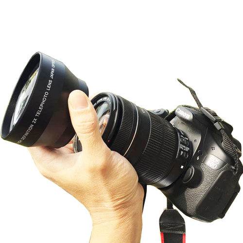 67MM 2X倍 增距镜 相机附加镜头 倍增镜 望远镜 适用佳能18-135等 - 图1