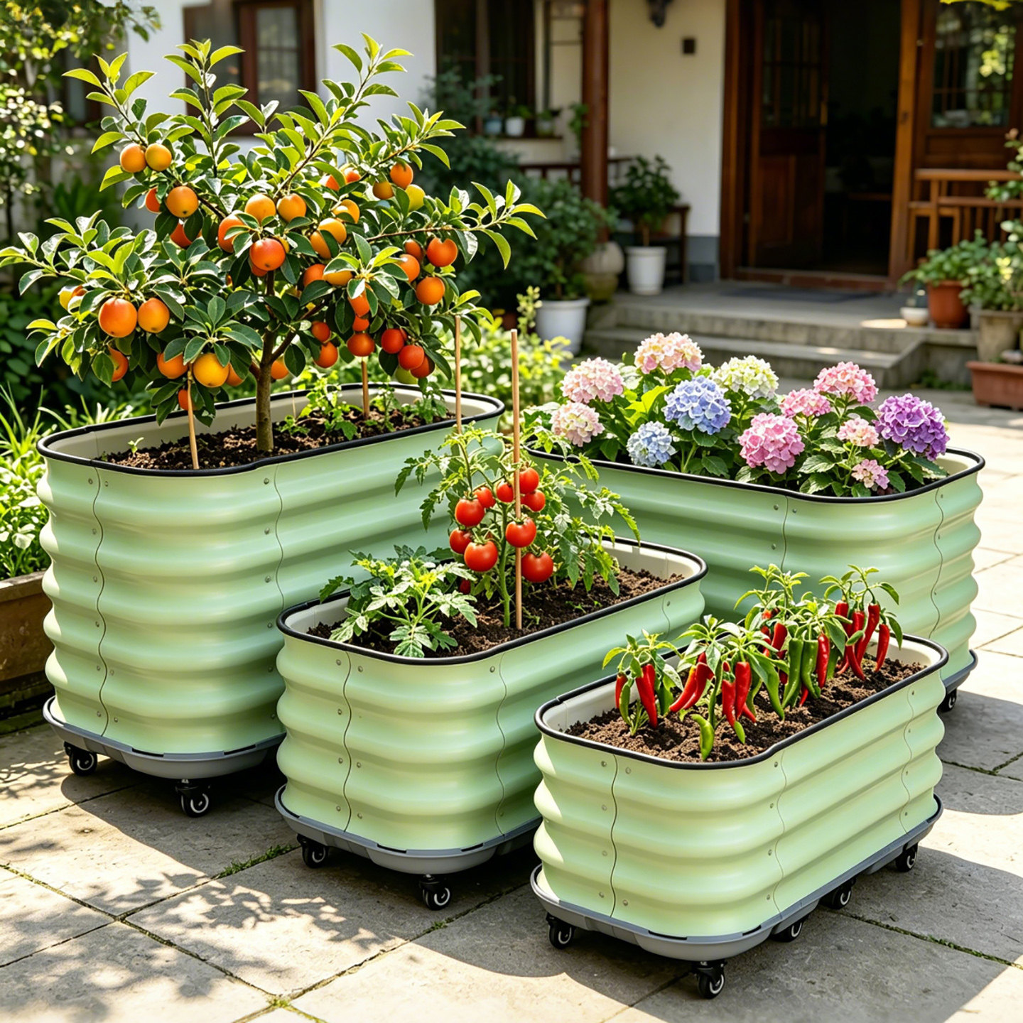 One meter planting box metal flower box for growing vegetables and flowers