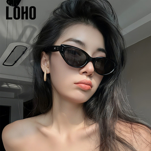 【情侣同款】LOHO猫眼茶色墨镜女26新款防紫外线窄框偏光太阳镜gm - 图3